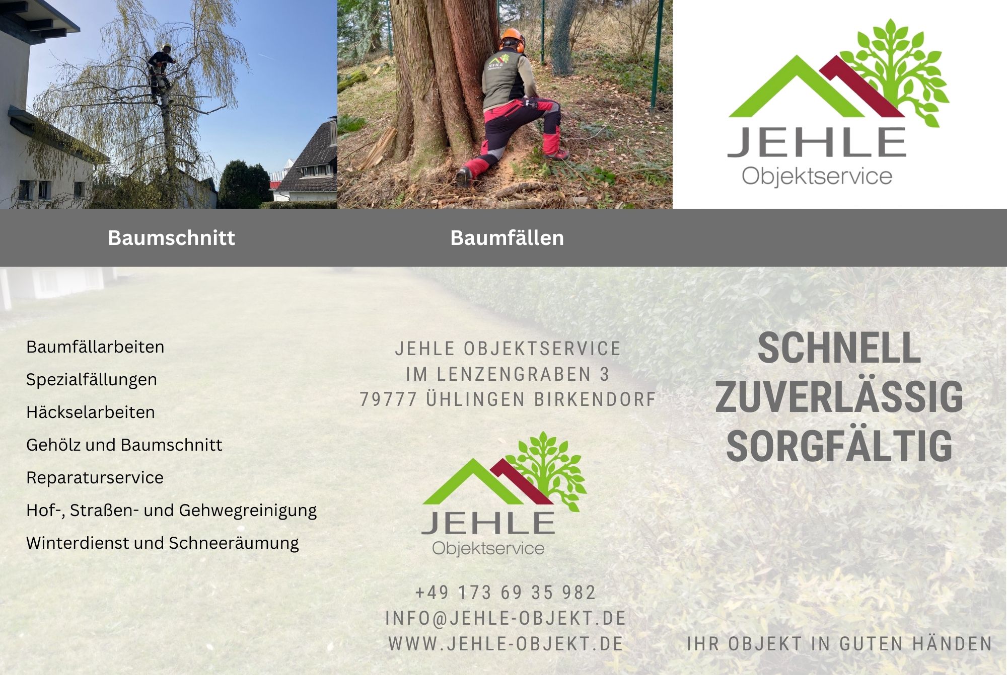 Jehle Objektservice, Ühlingen Birkendorf, Hausmeisterdienste, Landschafts- und Gartenpflege, Baumfällungen, Individuelles, Heckenschnitt